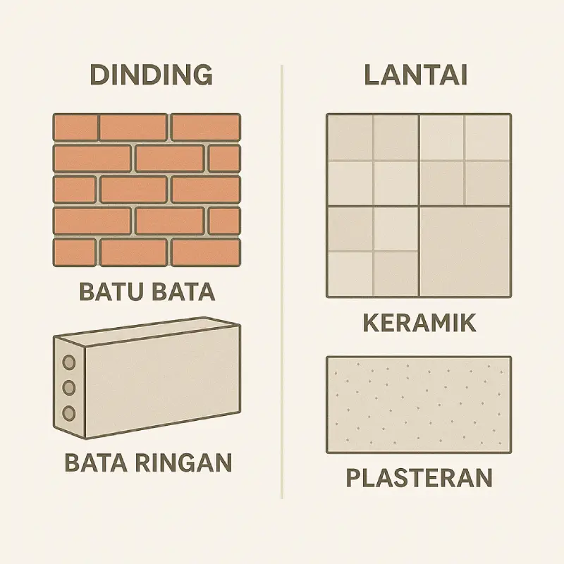 perbedaan spesifikasi teknis rumah subsidi dan rumah non subsidi dari material bangunan