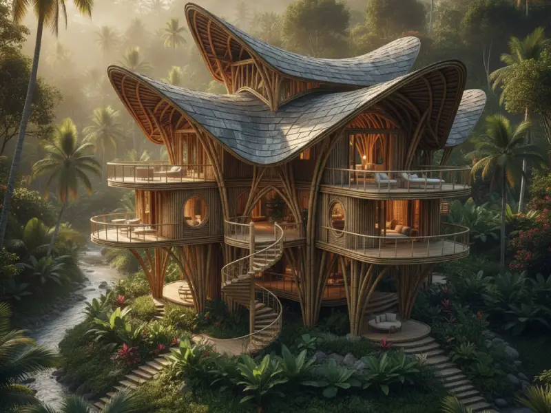 Menjelajahi 7 Bentuk Rumah Paling Aneh di Dunia rumah bambu modern