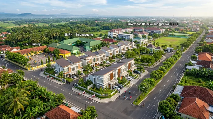Rumah Strategis Dekat Sekolah: 7 Keuntungan yang Perlu Dipertimbangkan Sebelum Membeli Rumah strategis dekat sekolah dengan lingkungan perumahan modern di Tulungagung